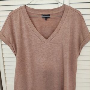 bobeau V-Neck Short Sleeve Tee - Dusty Mauve